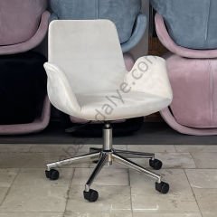 Beril Çalışma Koltuğu Bej - Krom Ayak