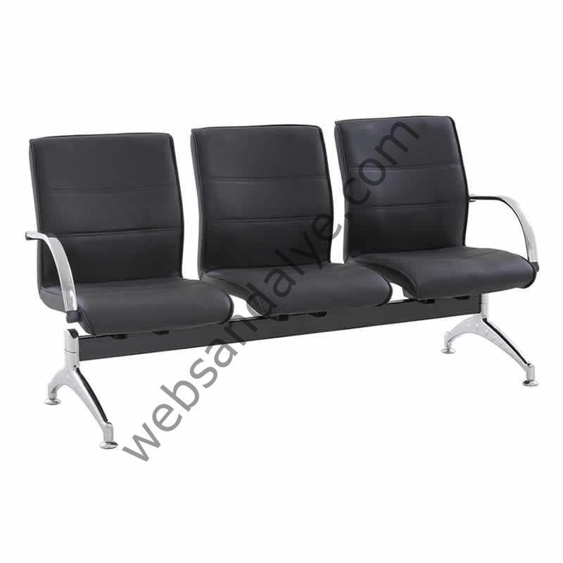 Drey Siyah Üçlü Bekleme Koltuğu