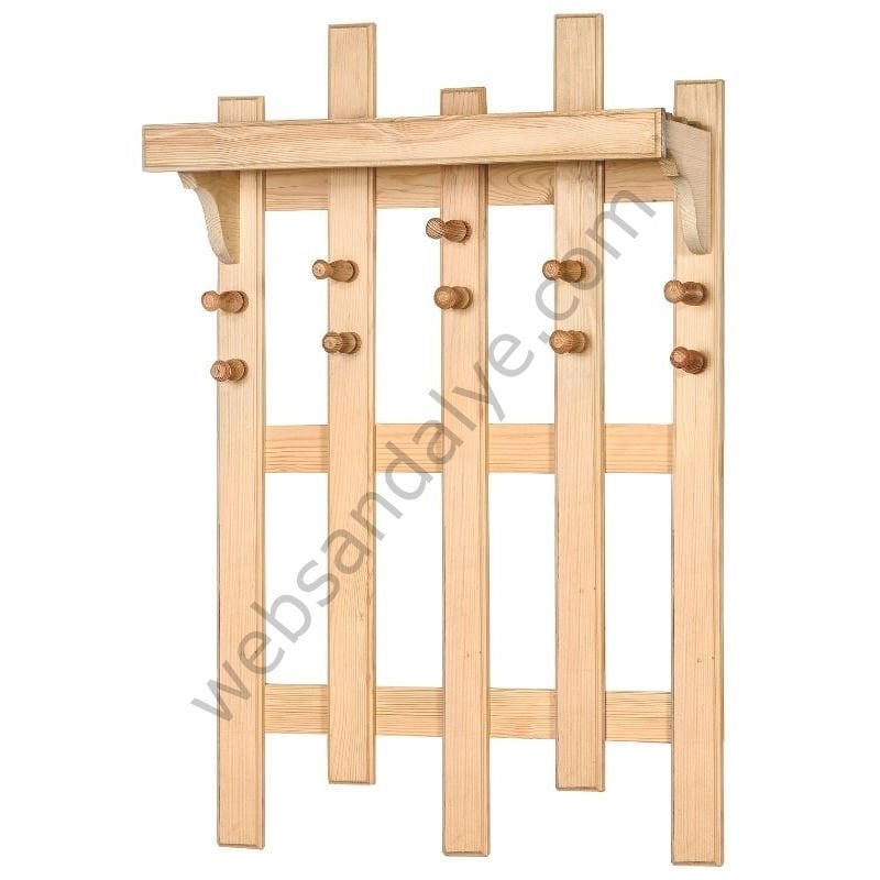 Brons Ham Ahşap Askılık