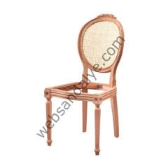 Lahey Hasırlı Oymalı Ham Ahşap Sandalye