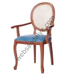 Rotterdam Hasırlı Kollu Ahşap Sandalye