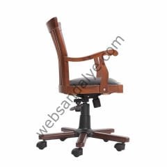 Mac Ahşap Ayaklı Döner Makam Koltuğu