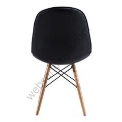 Eames Kapitone Ahşap Sandalye Kahve Siyah