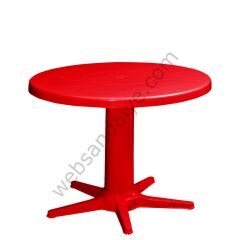 Ftiotis Yuvarlak Plastik Masa 85x85 Kırmızı