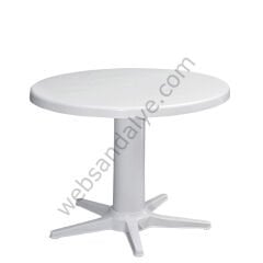 Ftiotis Yuvarlak Plastik Masa 85x85 Beyaz