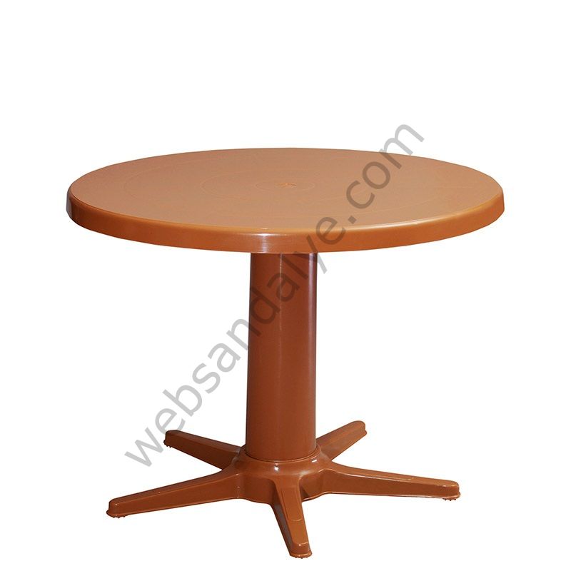Ftiotis Yuvarlak Plastik Masa 85x85 Teak
