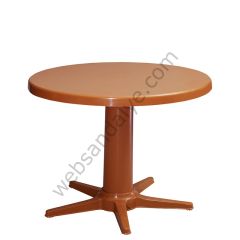 Ftiotis Yuvarlak Plastik Masa 85x85 Teak