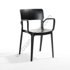 Rick Kollu Plastik Sandalye Siyah