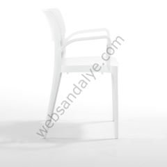 Rick Kollu Plastik Sandalye Beyaz