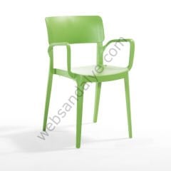 Rick Kollu Plastik Sandalye Yeşil