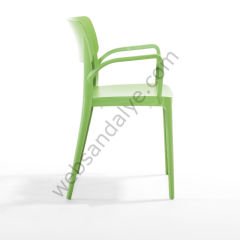 Rick Kollu Plastik Sandalye Yeşil