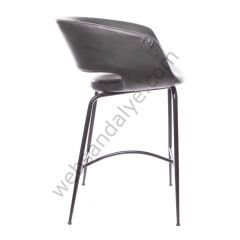 Sude Metal Ayaklı Bar Sandalyesi Siyah Deri - 75 CM