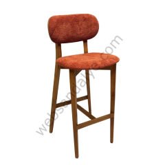 Aur Ahşap Bar Sandalyesi Turuncu - 75 CM