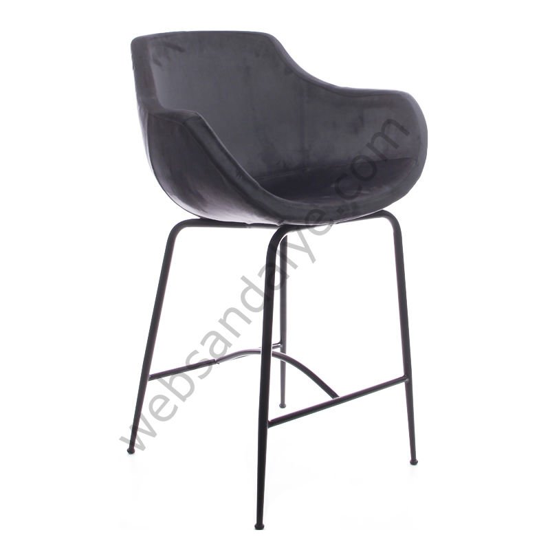 Monev Metal Ayaklı Bar Sandalyesi Antrasit - 75 CM