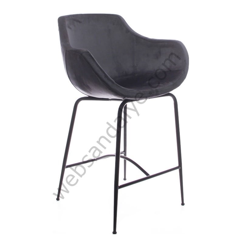 Monev Metal Ayaklı Bar Sandalyesi Antrasit - 65 CM