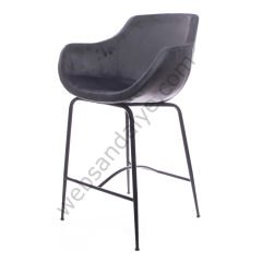 Monev Metal Ayaklı Bar Sandalyesi Antrasit - 65 CM