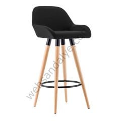 WS Ahşap Ayak Bar Sandalyesi 75 cm - Siyah
