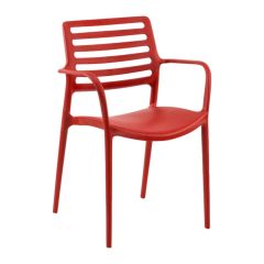 Rose Kollu Plastik Sandalye Kırmızı