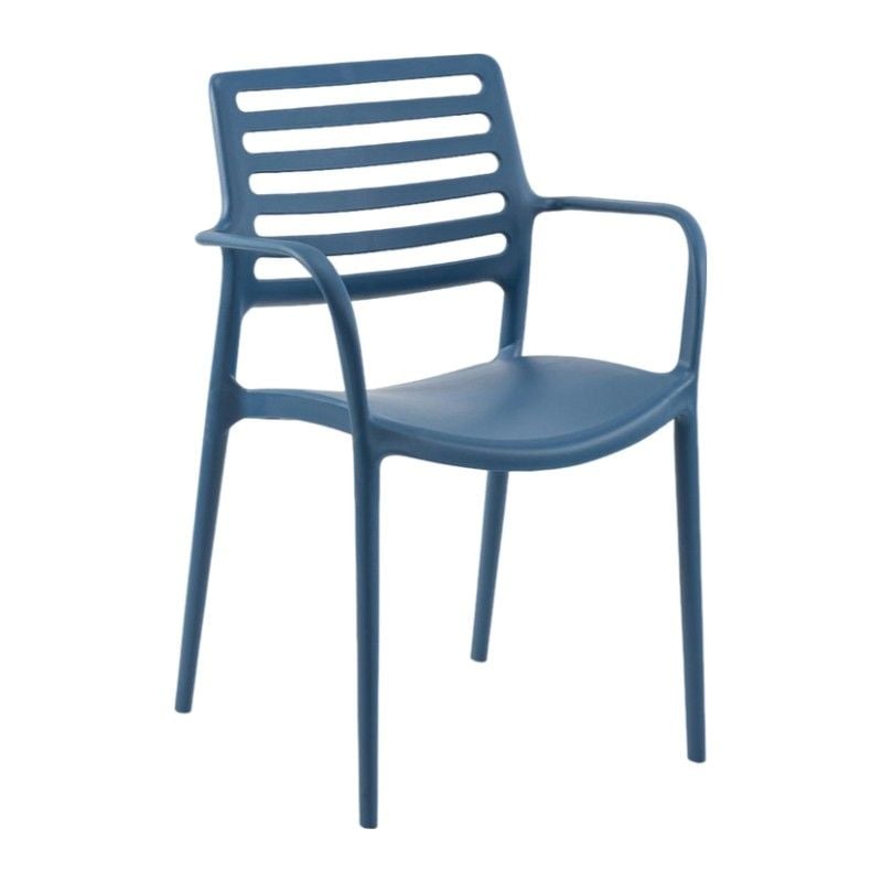 Rose Kollu Plastik Sandalye Saks Mavisi