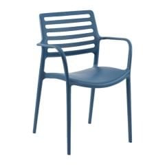 Rose Kollu Plastik Sandalye Saks Mavisi