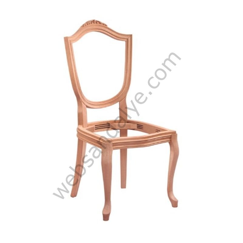 Utah Oymalı Ham Ahşap Sandalye