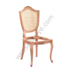 Utah Hasırlı Oymalı Ham Ahşap Sandalye