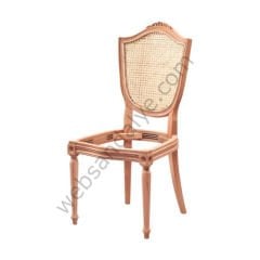 Utah Hasırlı Oymalı Tornalı Ham Ahşap Sandalye