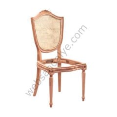 Utah Hasırlı Oymalı Tornalı Ham Ahşap Sandalye