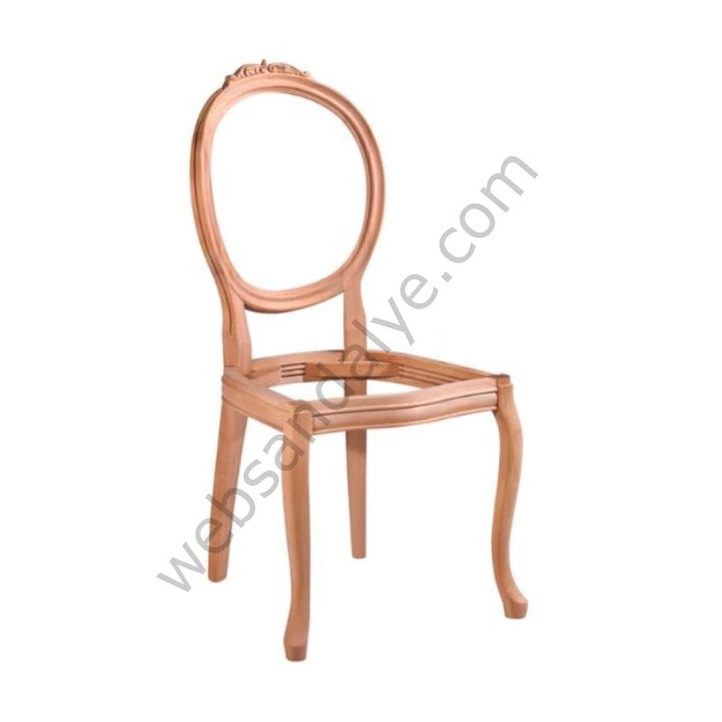 Rotterdam Oymalı Ham Ahşap Sandalye