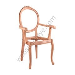 Rotterdam Oymalı Kollu Ham Ahşap Sandalye