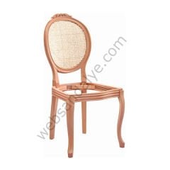 Rotterdam Hasırlı Oymalı Ham Ahşap Sandalye