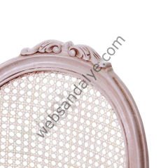 Lahey Hasırlı Oymalı Ahşap Sandalye Eskitme