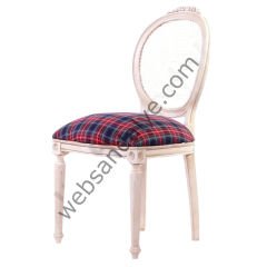 Lahey Hasırlı Oymalı Ahşap Sandalye Eskitme