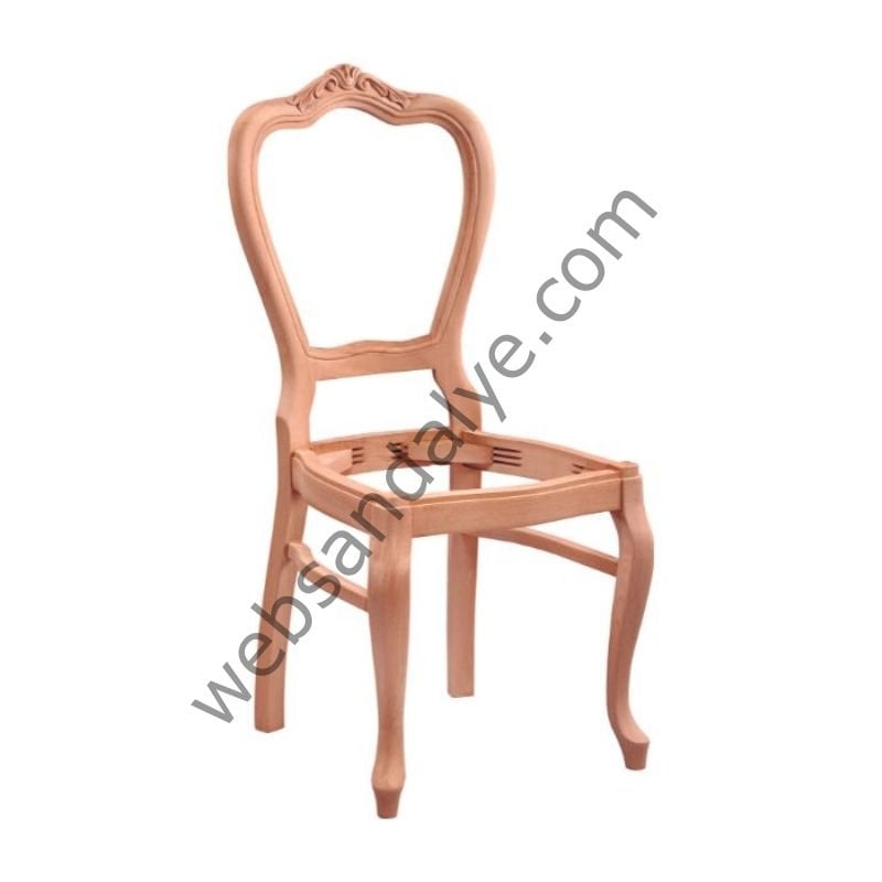 Tilburg Klasik Oymalı Ham Ahşap Sandalye