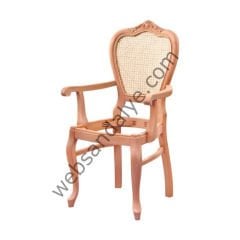 Tilburg Klasik Hasırlı Oymalı Kollu Ahşap Sandalye