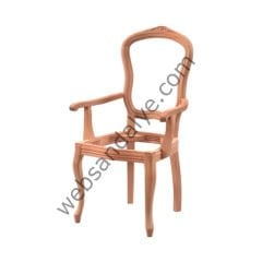 Almere İtalyan Oymalı Kollu Ham Ahşap Sandalye