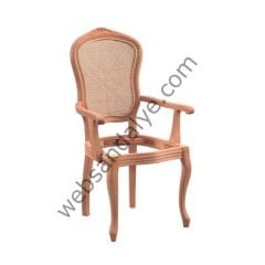 Almere İtalyan Oymalı Kollu Ham Ahşap Sandalye