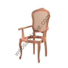 Almere İtalyan Oymalı Kollu Ham Ahşap Sandalye