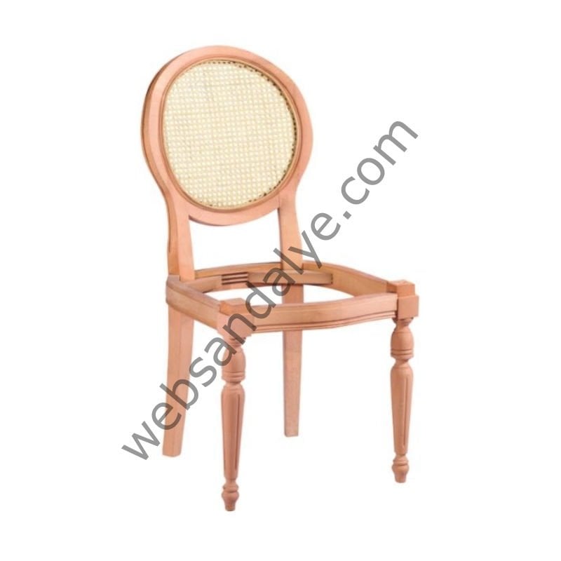 Alava Hasırlı Ham Ahşap Sandalye