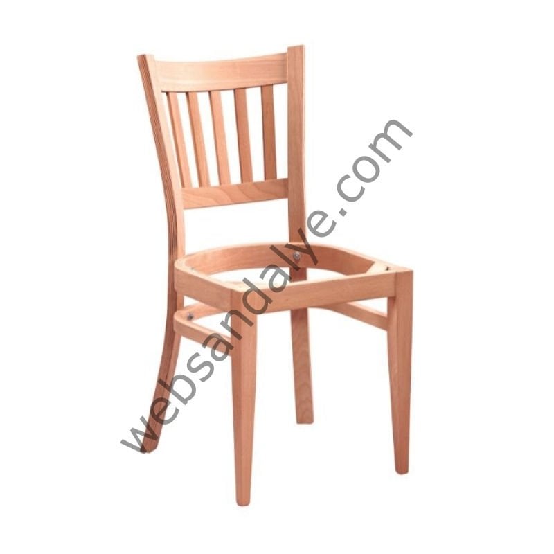 Barcelona Çıtalı Ham Ahşap Sandalye