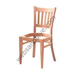Barcelona Çıtalı Ham Ahşap Sandalye