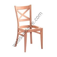 Barcelona Çarpı Ham Ahşap Sandalye