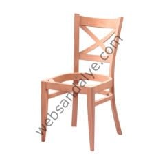 Barcelona Çarpı Ham Ahşap Sandalye