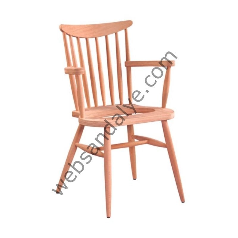 Gerona Döşemeli Kollu Ham Ahşap Sandalye