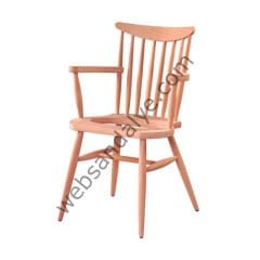 Gerona Döşemeli Kollu Ham Ahşap Sandalye