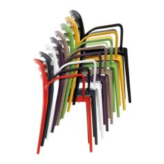 Devel Kollu Plastik Sandalye Kırmızı