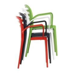 Devel Kollu Plastik Sandalye Beyaz