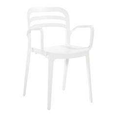 Devel Kollu Plastik Sandalye Beyaz