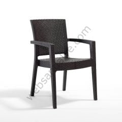 Macron Rattan Sandalye Kahve