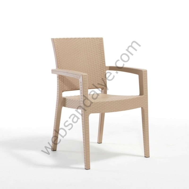 Macron Rattan Sandalye Cappucino